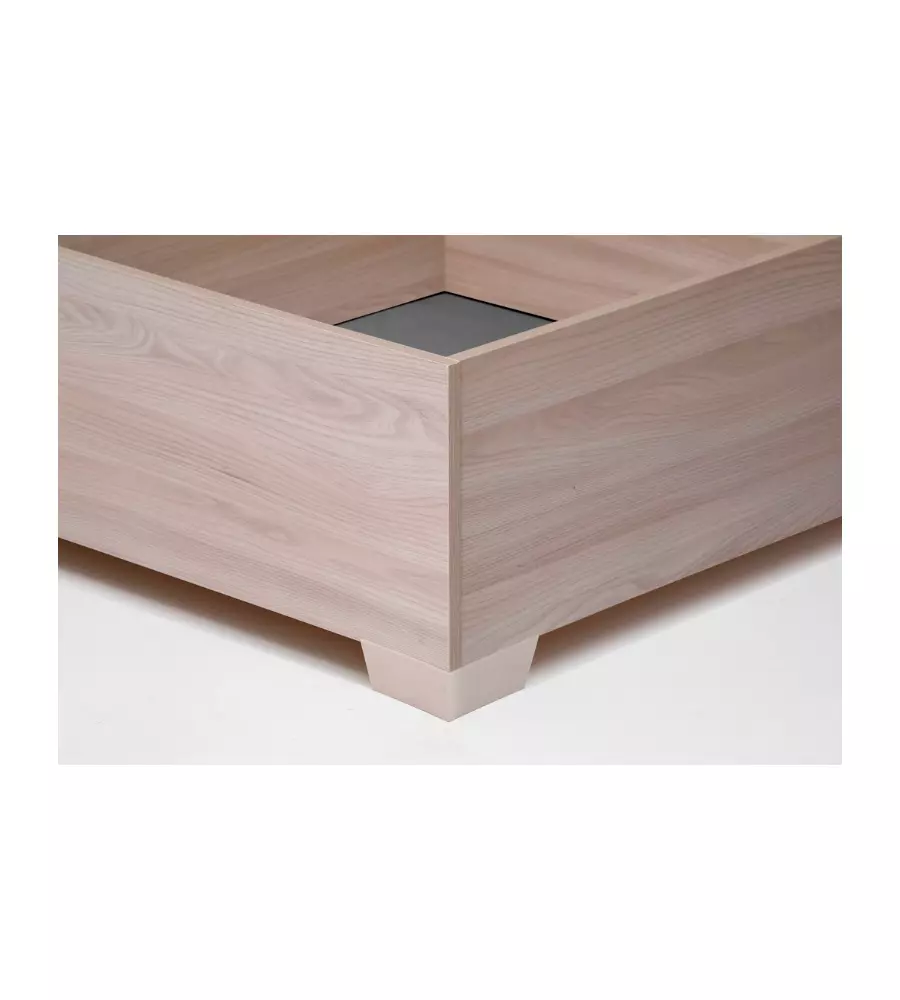 Letto piazza e mezza contenitore con piedini "bed box" olmo naturale 120x190 cm